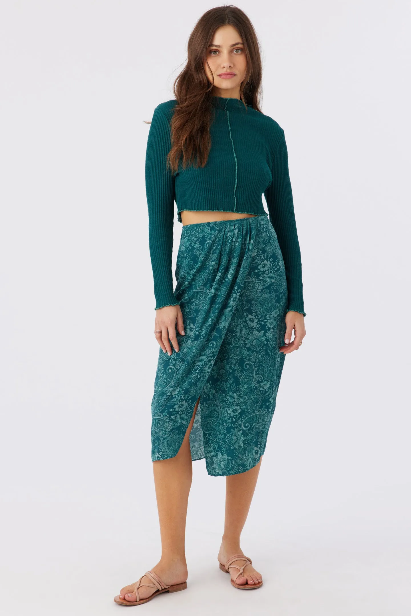 CORRINE SATIN MIDI SKIRT