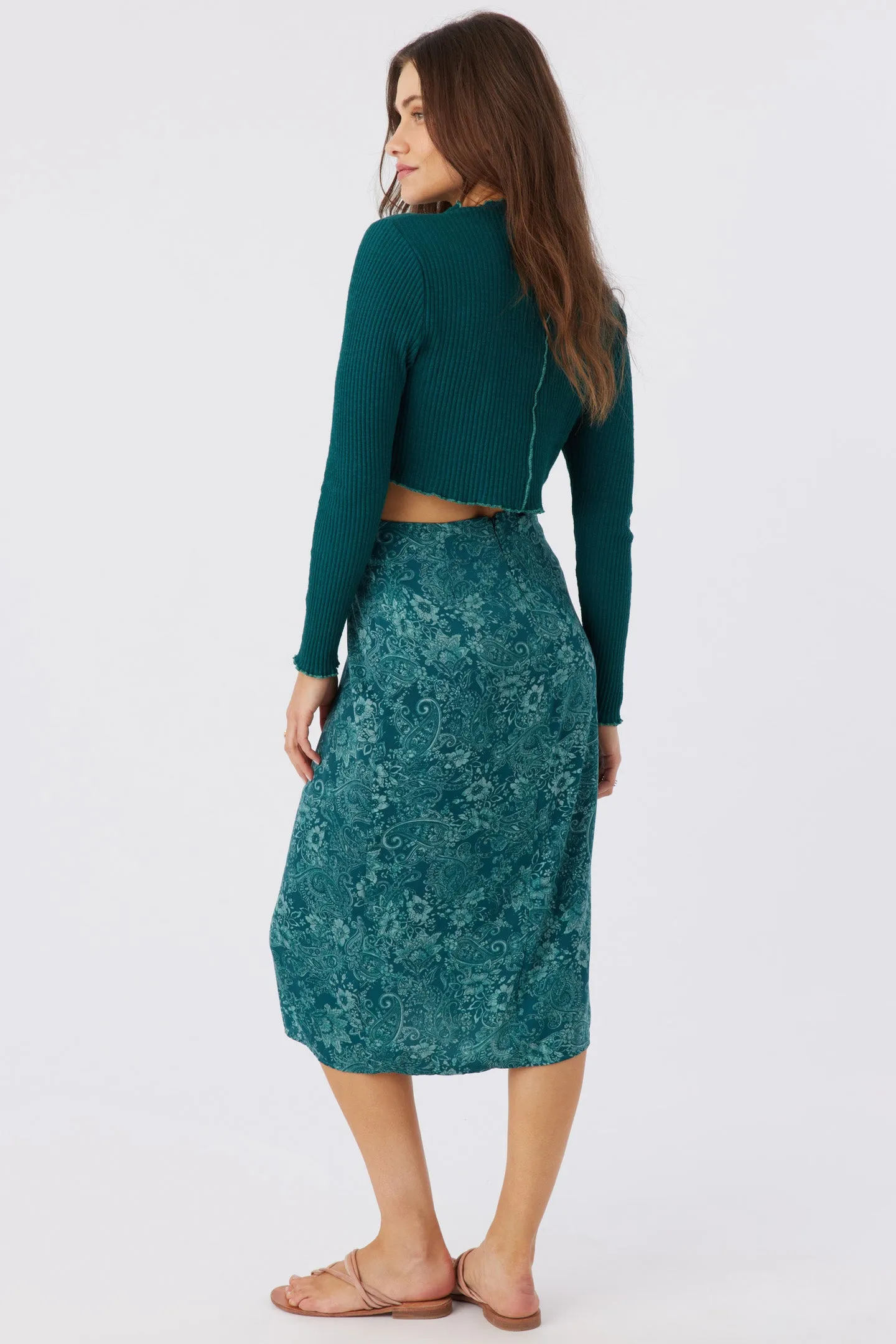 CORRINE SATIN MIDI SKIRT