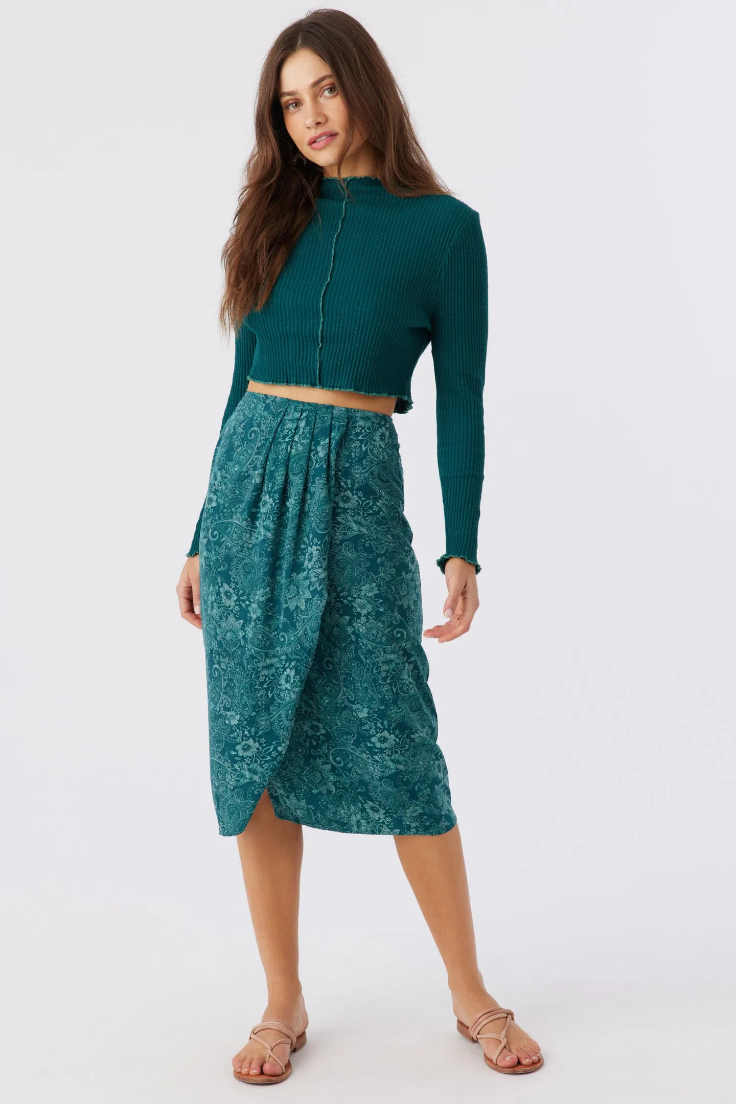 CORRINE SATIN MIDI SKIRT