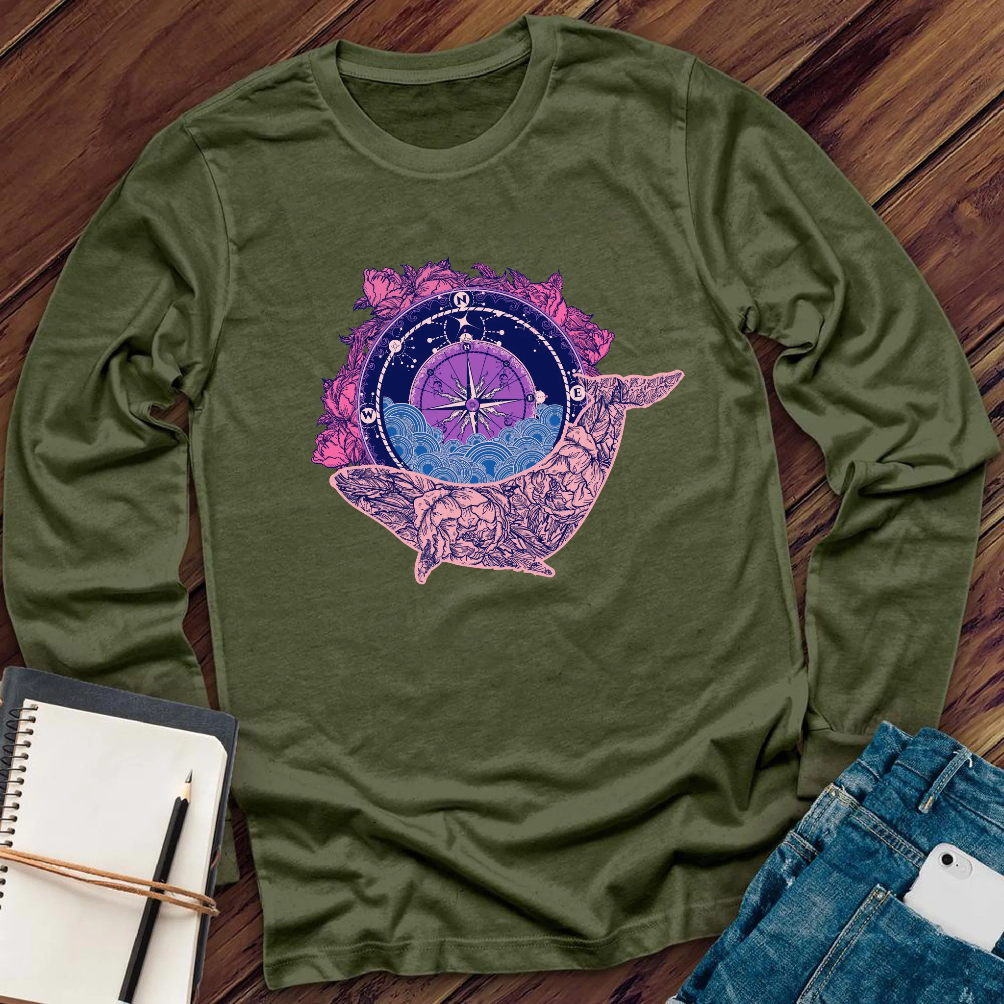 Cosmic Ocean compass Long Sleeve