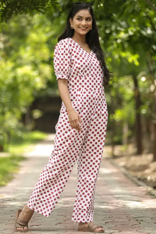 Cranberries Hand Block Printed  Jumpsuit