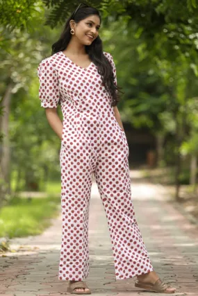 Cranberries Hand Block Printed  Jumpsuit