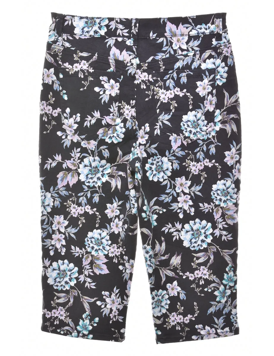 Cropped Floral Tapered Jeans - W29 L17