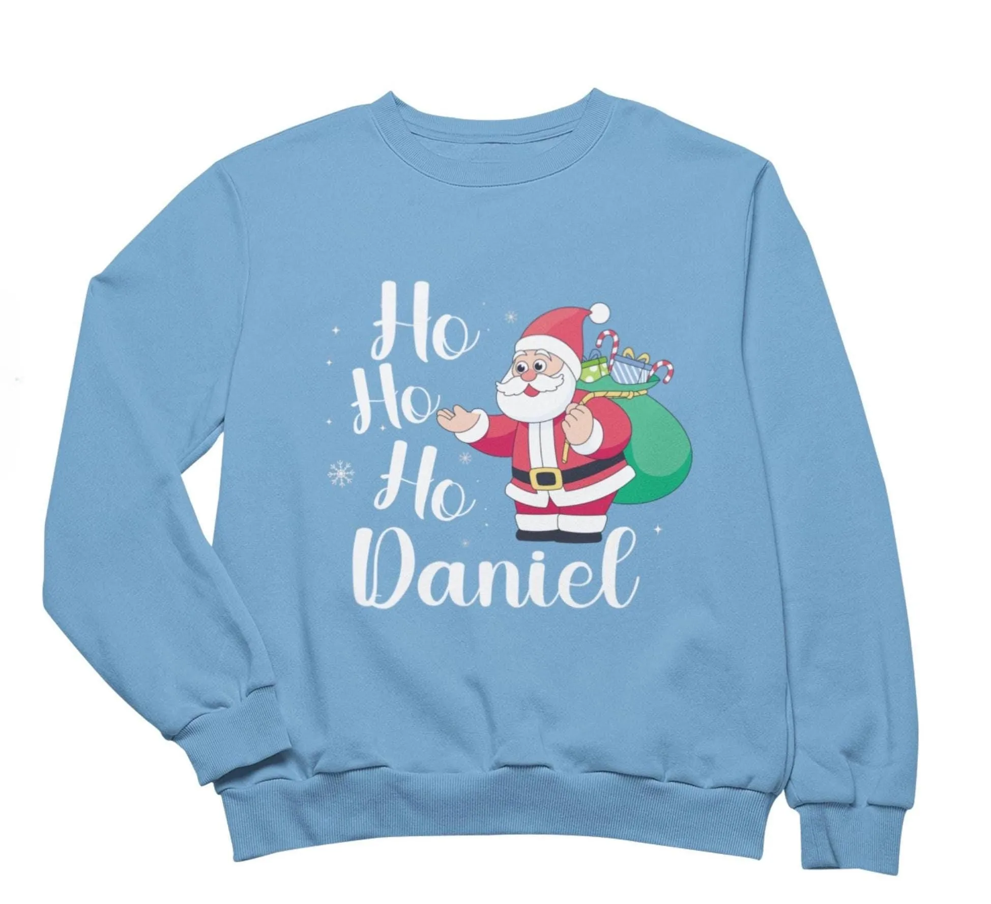 Custom Name Jumper Christmas Sweatshirt Gift for Toddler Boys with Santa