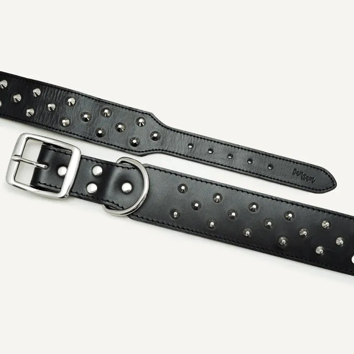 Dan & Sam - Genuine Leather Staffy Collar (Black)