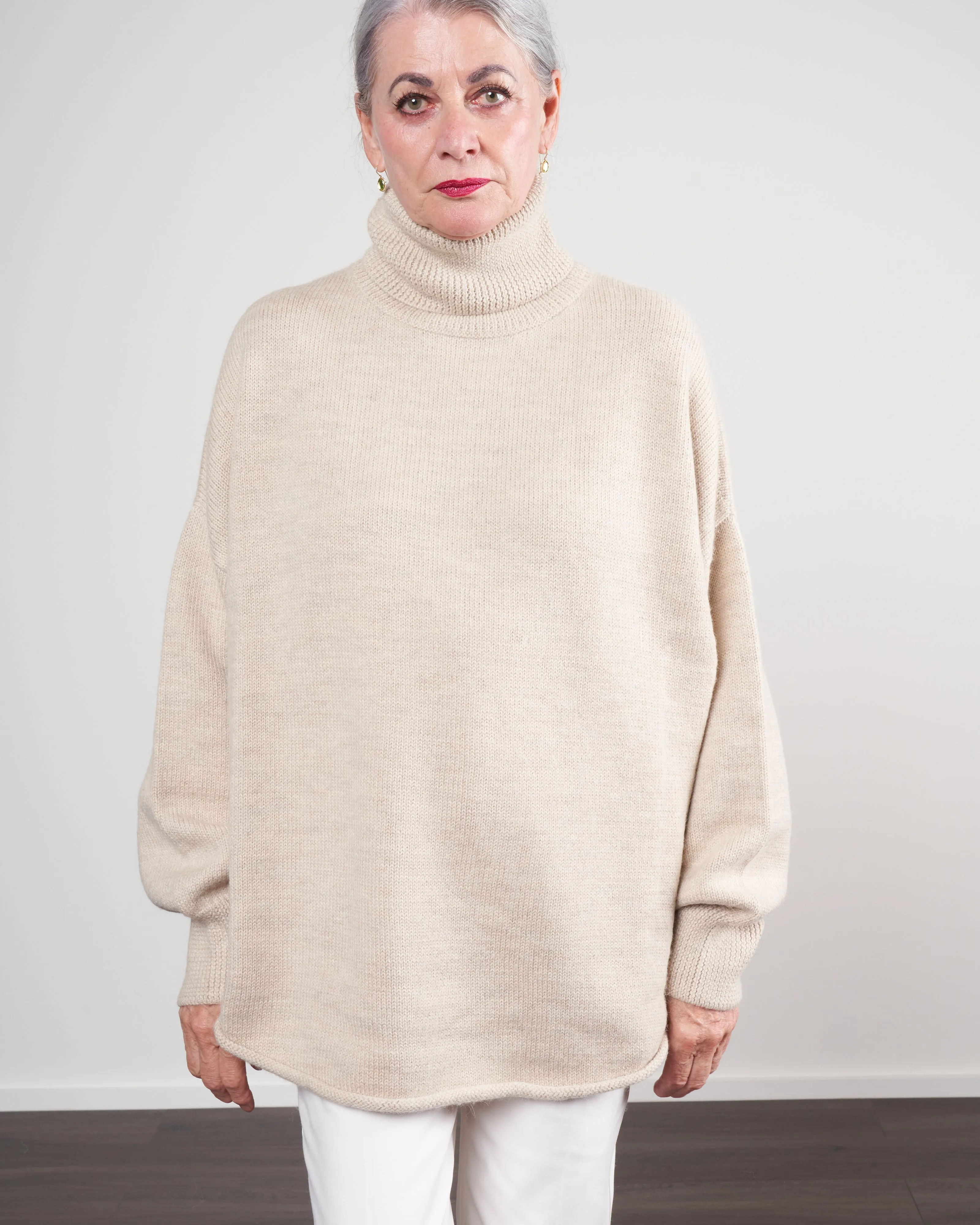 dovetail turtleneck sweater - ecru