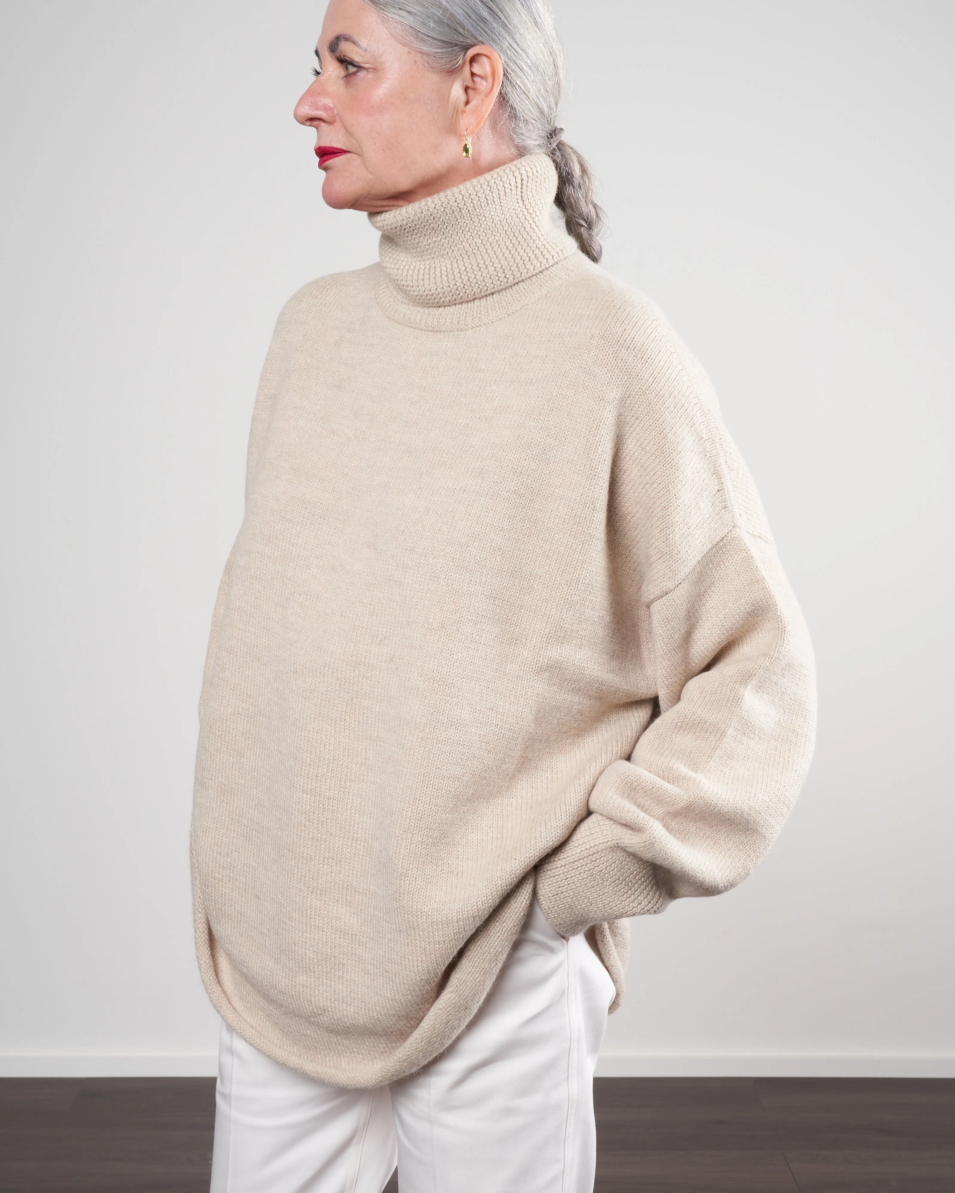 dovetail turtleneck sweater - ecru