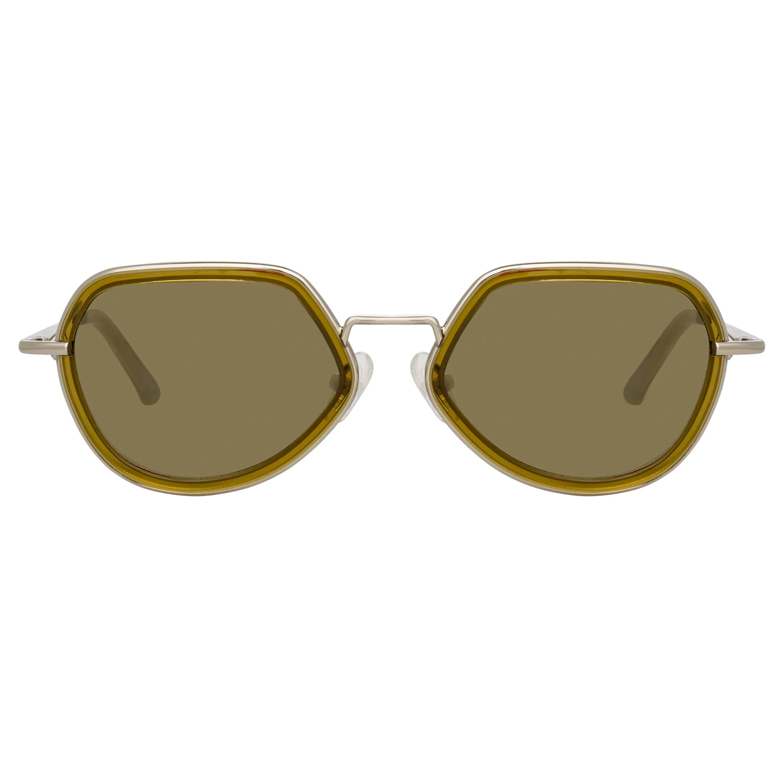 Dries Van Noten Men's Angular Khaki Sunglasses DVN186C6SUN