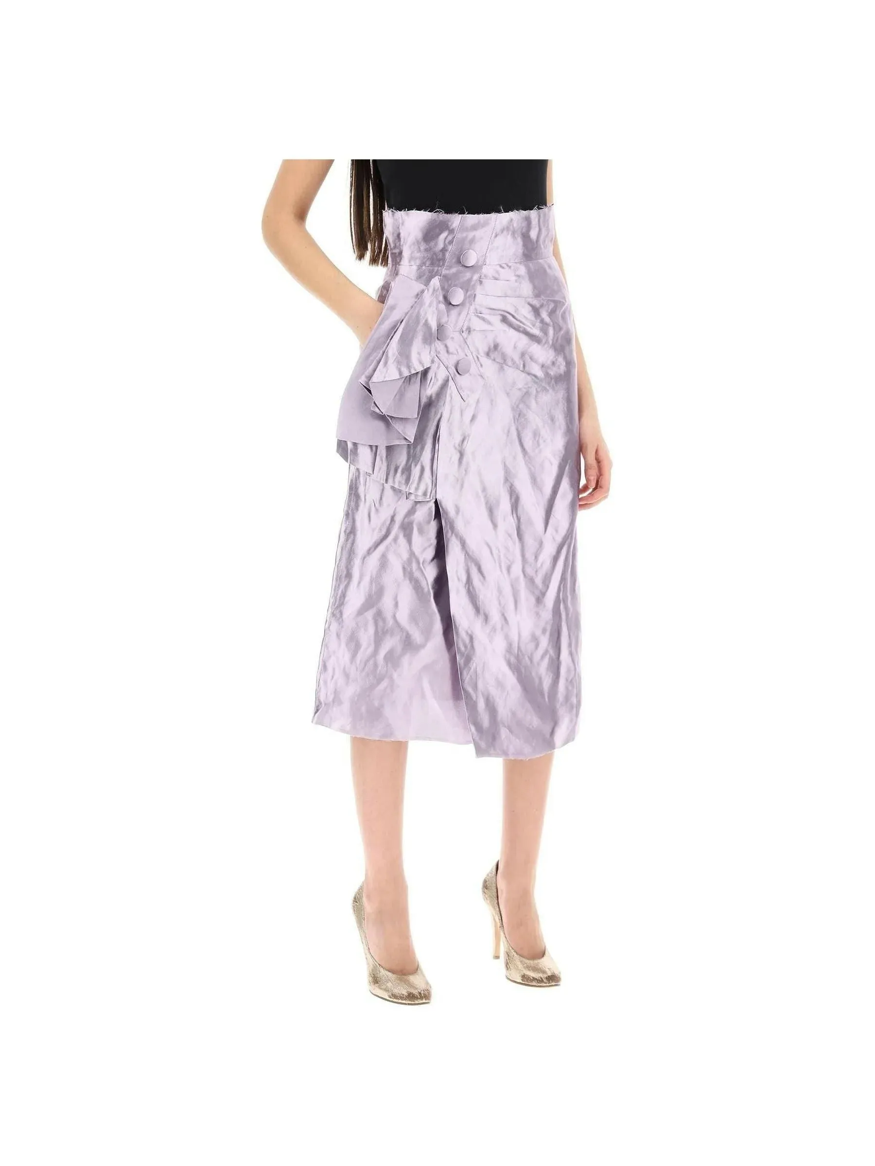 Duchesse Skirt - Wrinkled Metallic Finish