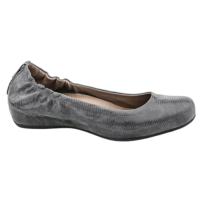 Earth Women's Tolo Ballet Flat - Dark Grey Printed Suede 801421WPRT