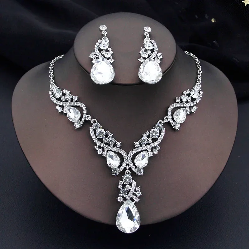 Elegant Fashion Necklace Sets for Women Party Birthday Choker Necklace Earrings Jewelry Set