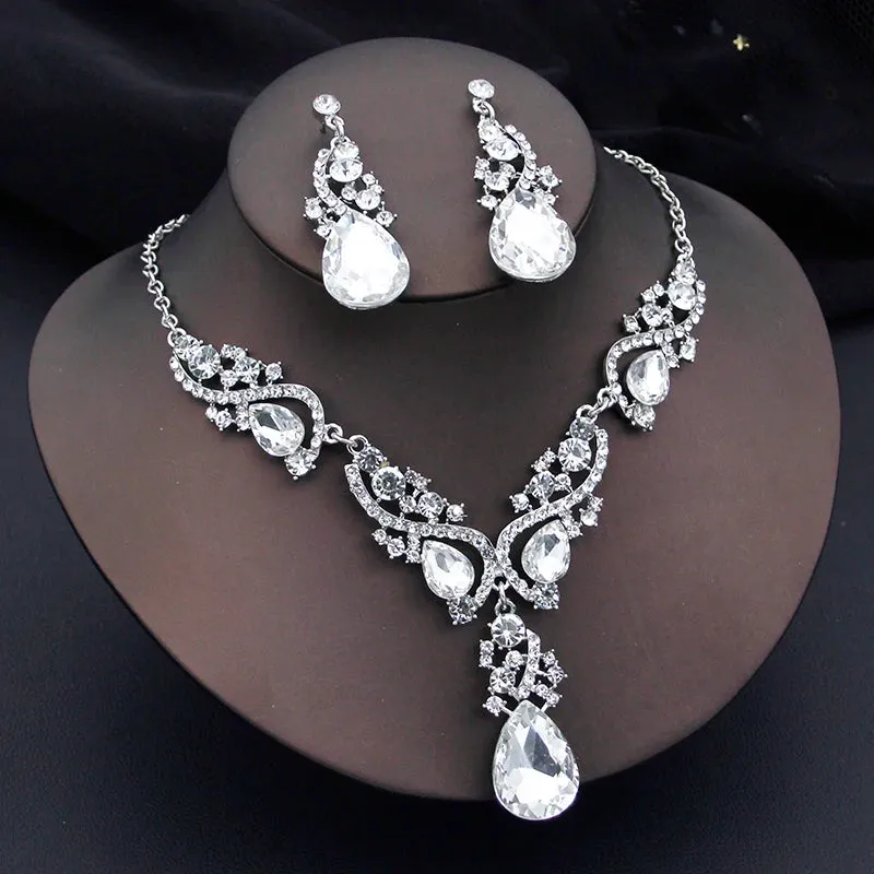 Elegant Fashion Necklace Sets for Women Party Birthday Choker Necklace Earrings Jewelry Set