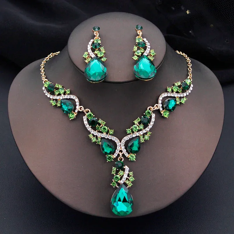 Elegant Fashion Necklace Sets for Women Party Birthday Choker Necklace Earrings Jewelry Set