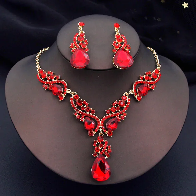 Elegant Fashion Necklace Sets for Women Party Birthday Choker Necklace Earrings Jewelry Set