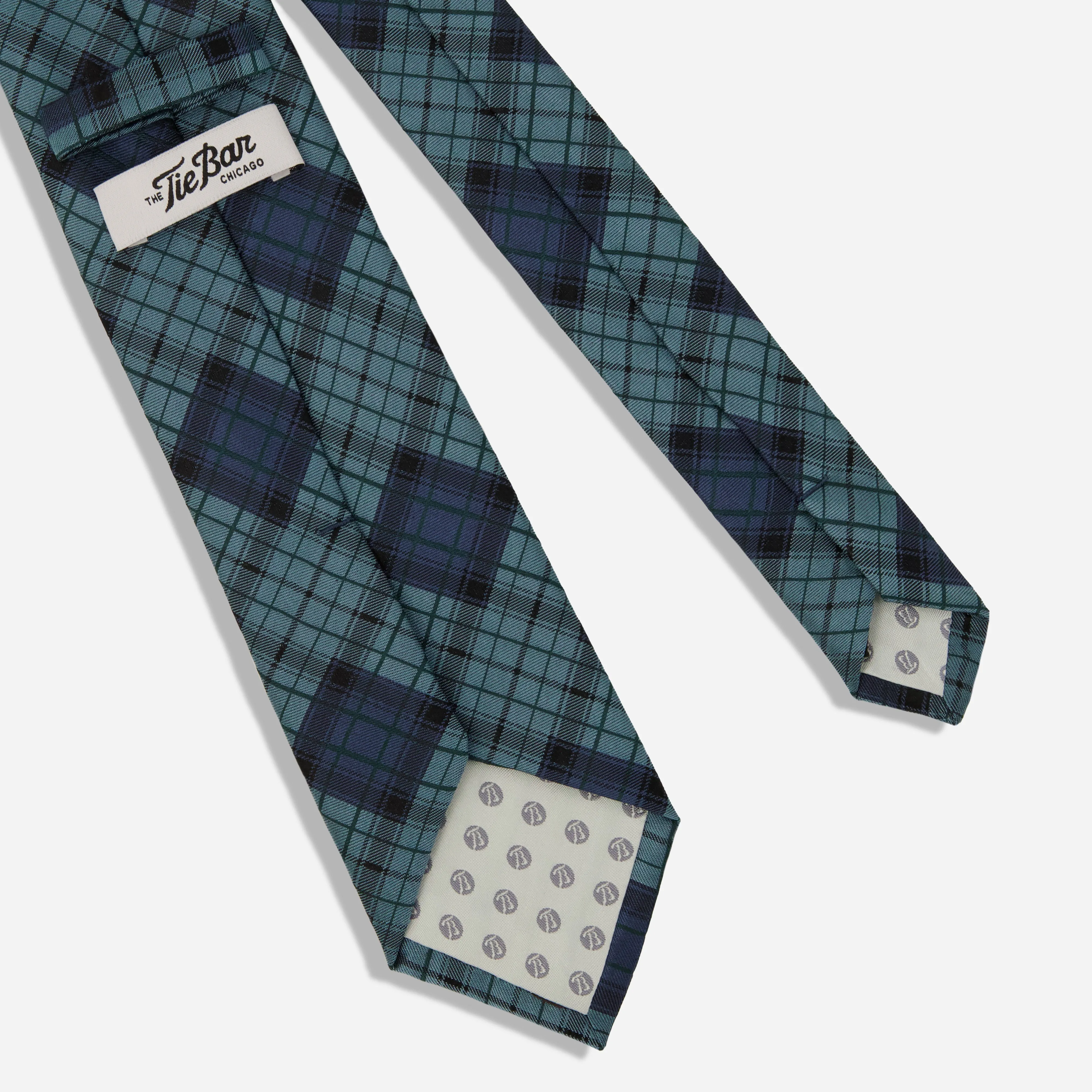 Elston Blackwatch Plaid Steel Blue Tie