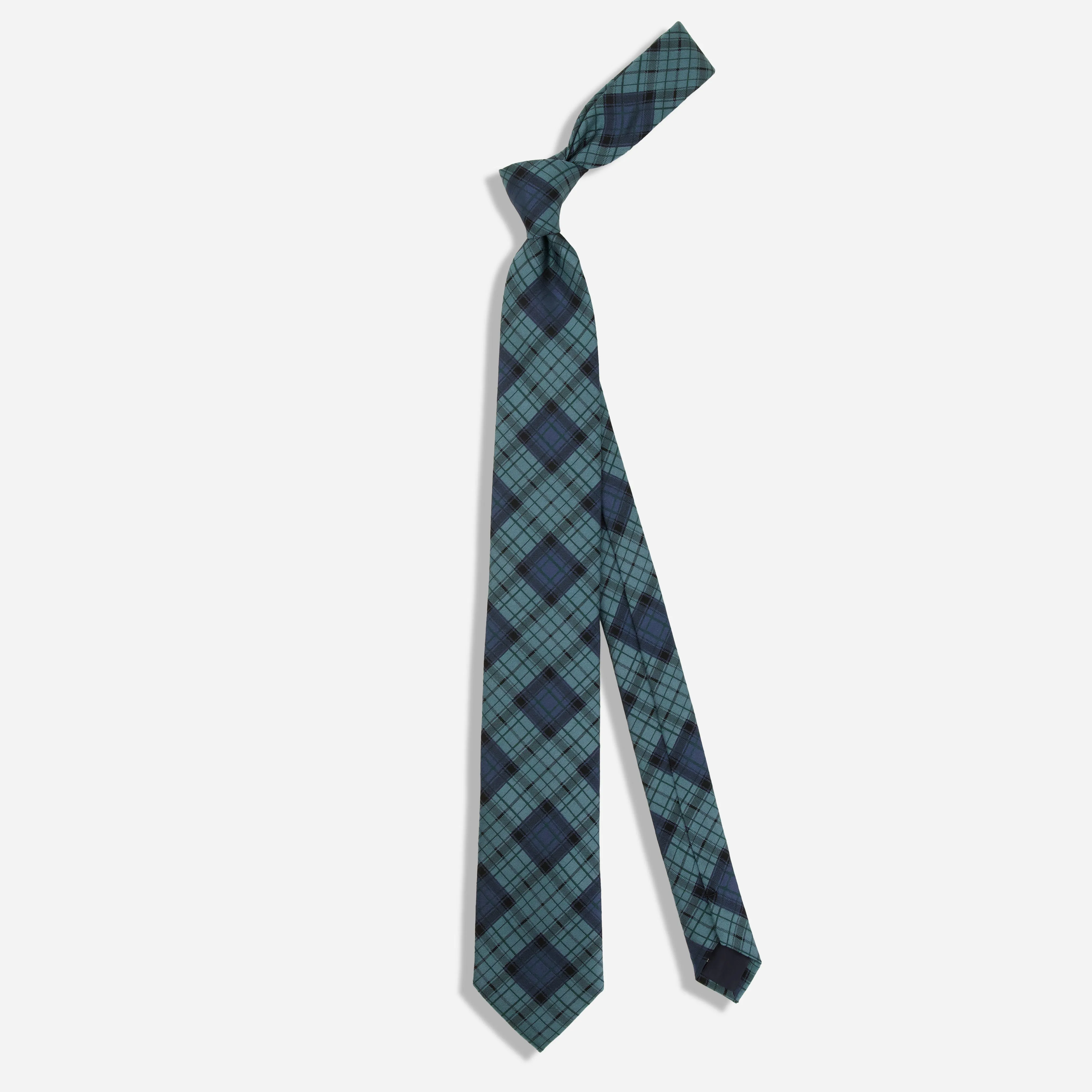 Elston Blackwatch Plaid Steel Blue Tie