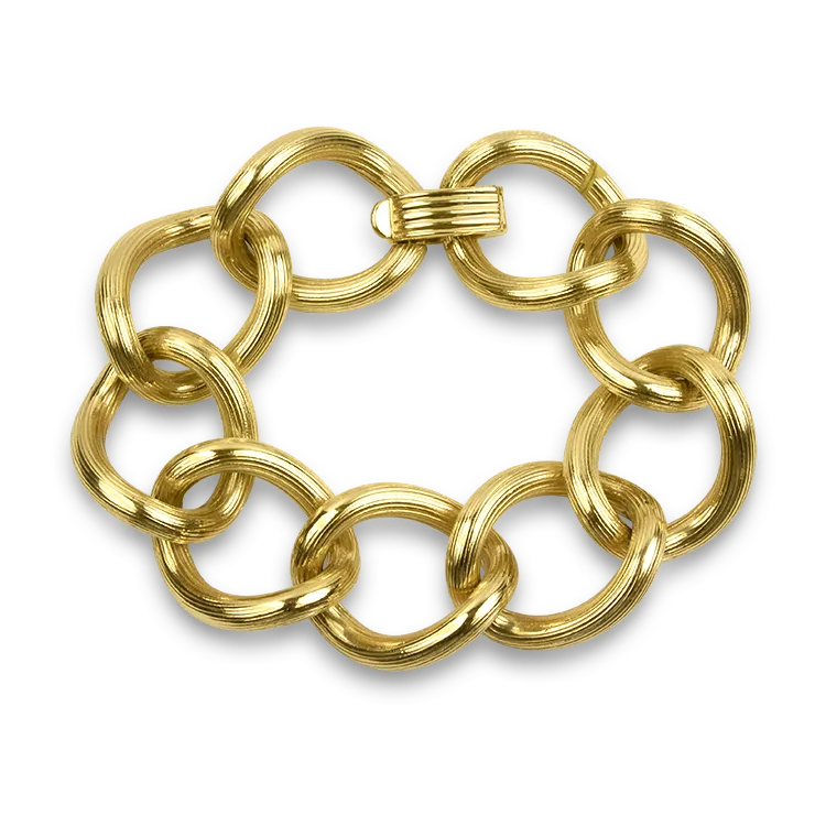 Estate 14K Yellow Gold Textured Link Bracelet