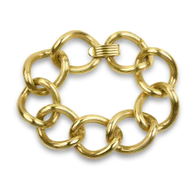 Estate 14K Yellow Gold Textured Link Bracelet