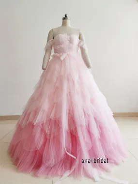 Faded Pink Stunning Prom Dress/Wedding Dress/Photoshoot Dress