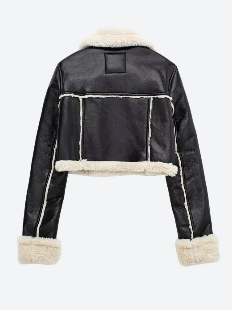 Faux Fur Lined Biker Jacket