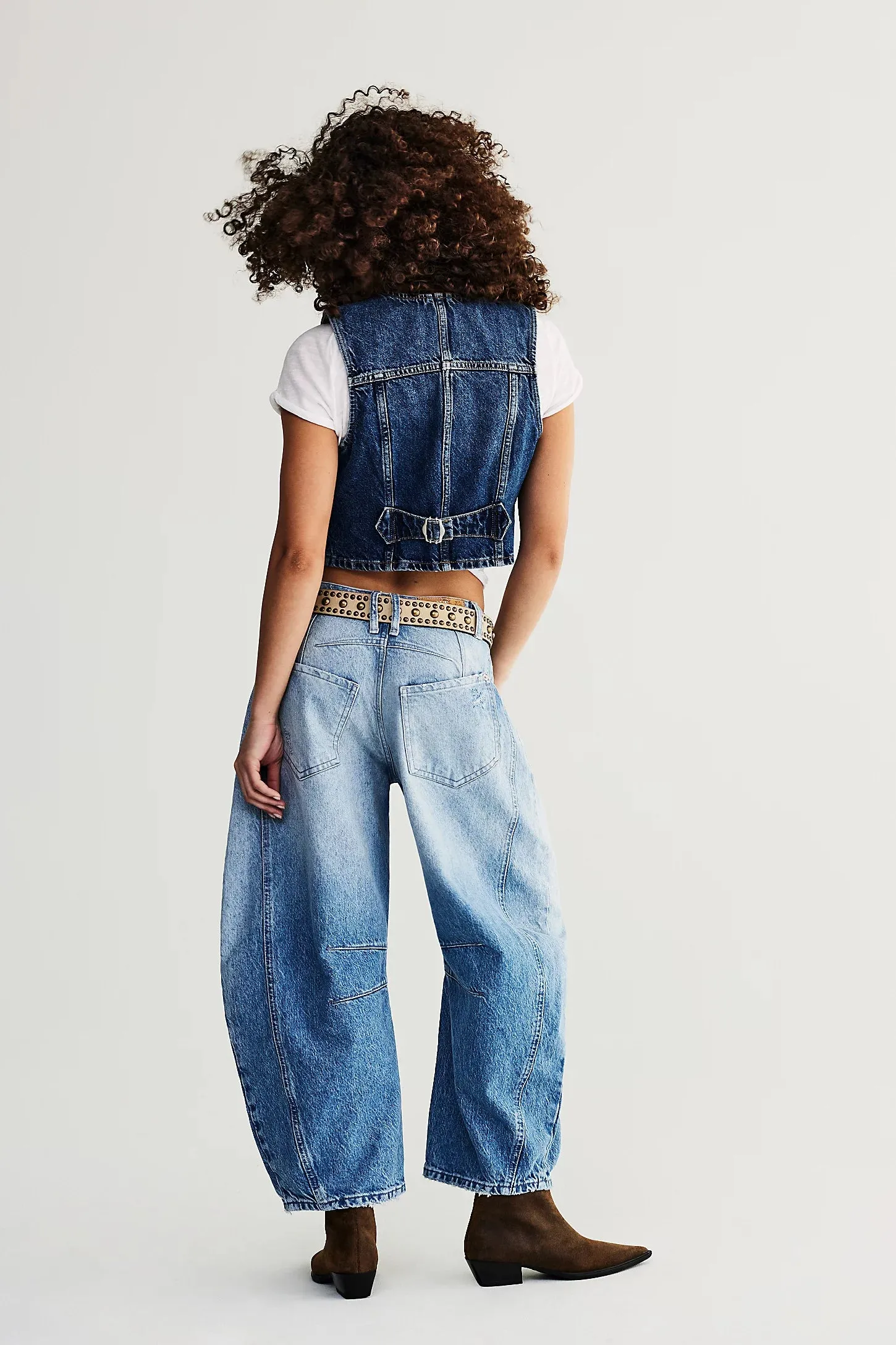 Free People Good Luck Mid-Rise Barrel Jeans