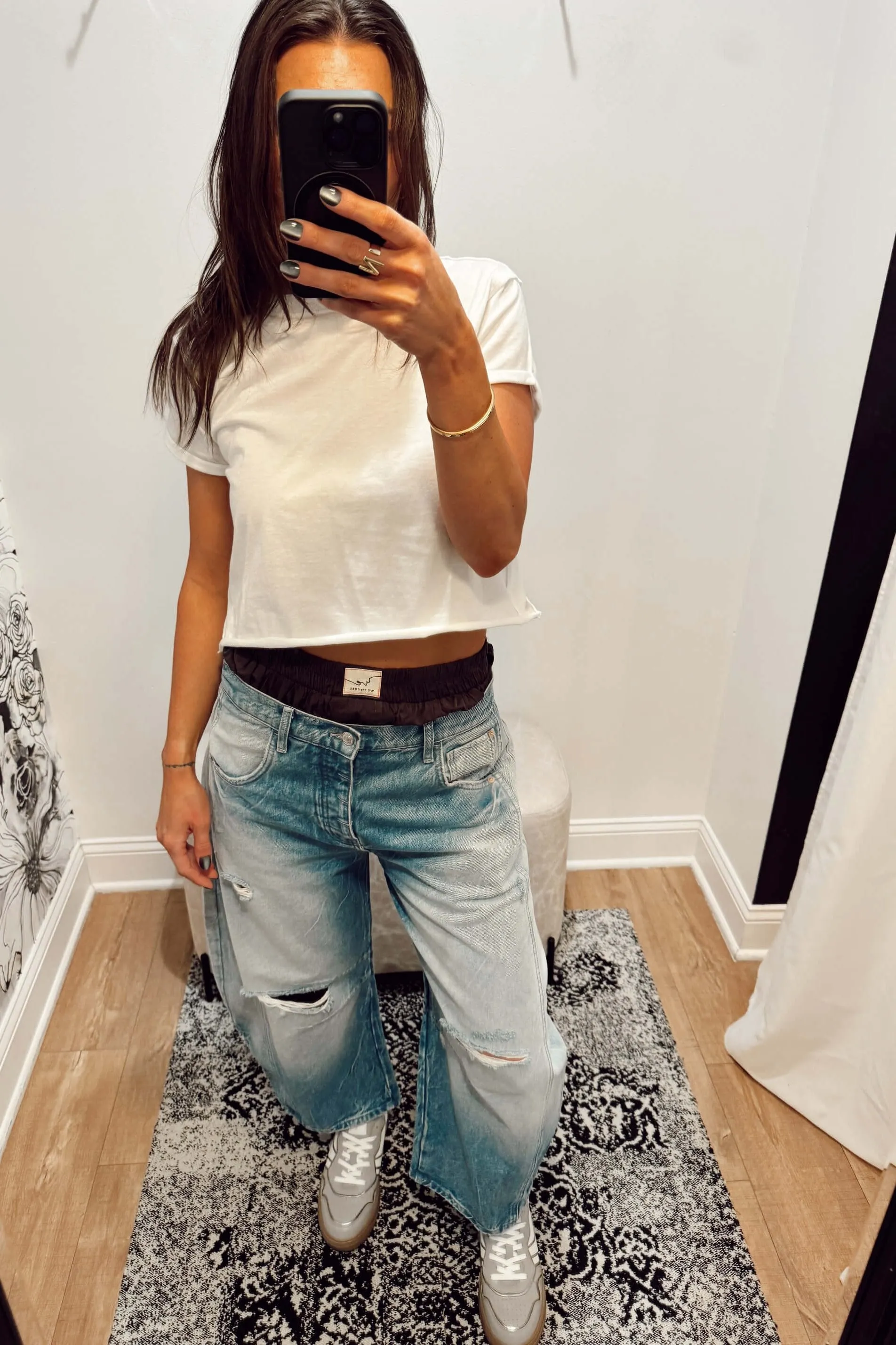 Free People Good Luck Mid-Rise Barrel Jeans