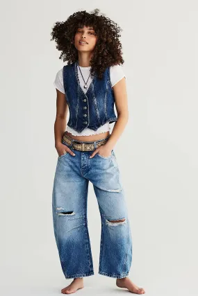 Free People Good Luck Mid-Rise Barrel Jeans