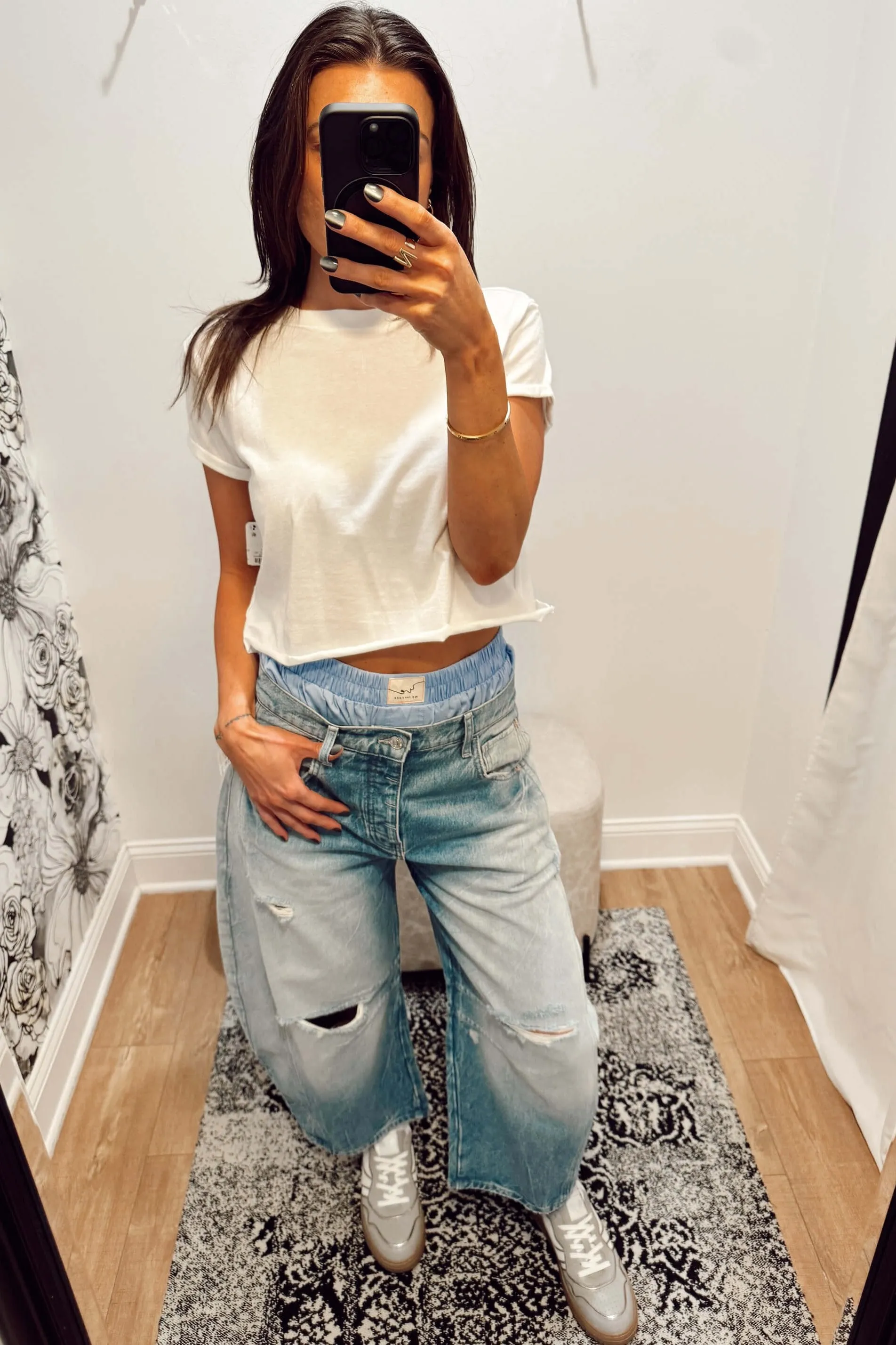 Free People Good Luck Mid-Rise Barrel Jeans