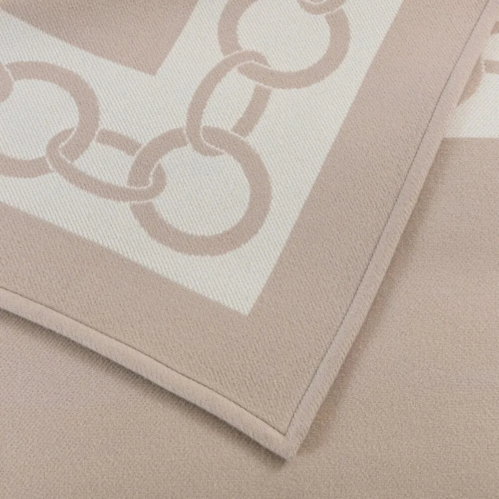 Frette Chains Throw Blanket in Beige and Milk