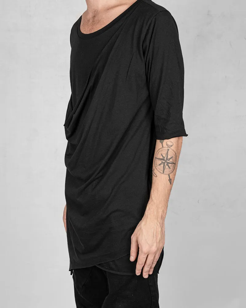 Front draped tshirt black