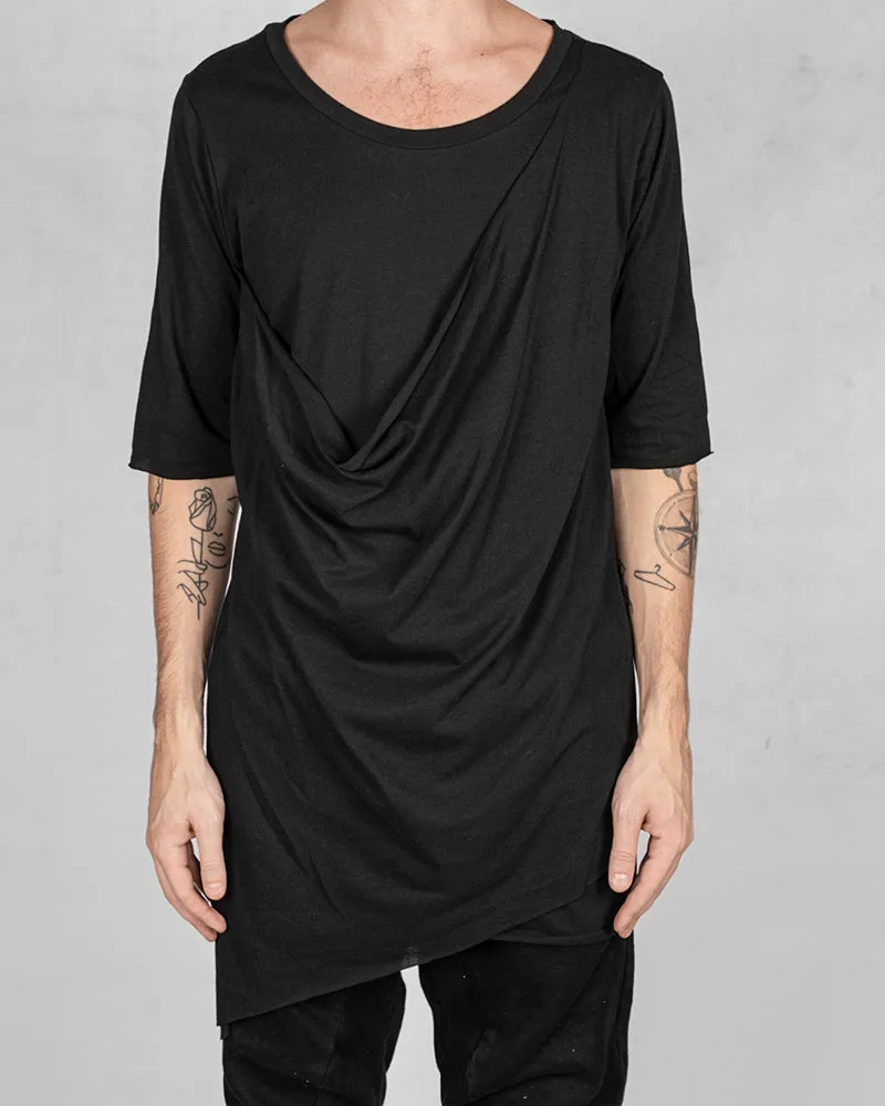 Front draped tshirt black