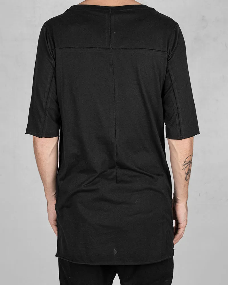 Front draped tshirt black