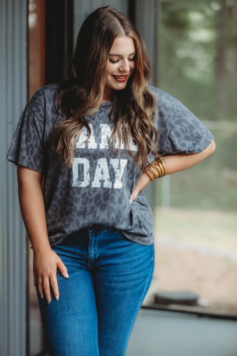 Game Day Leopard Graphic Tee