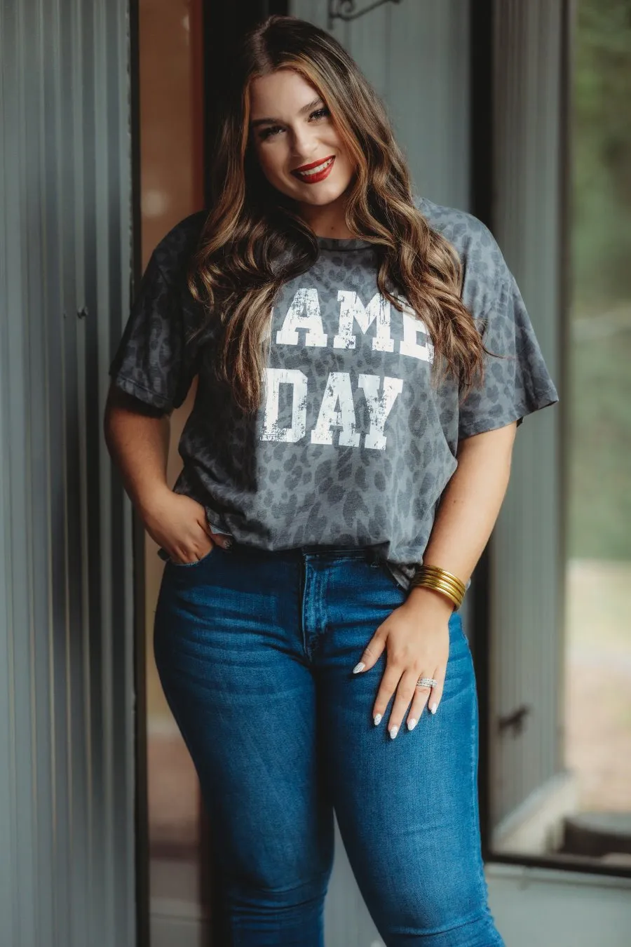 Game Day Leopard Graphic Tee