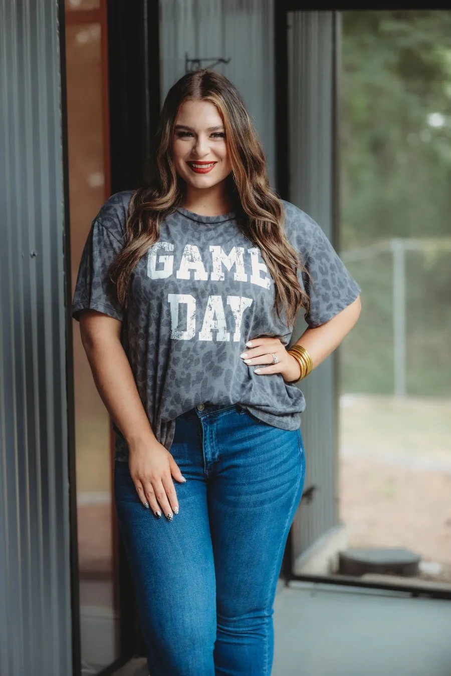 Game Day Leopard Graphic Tee