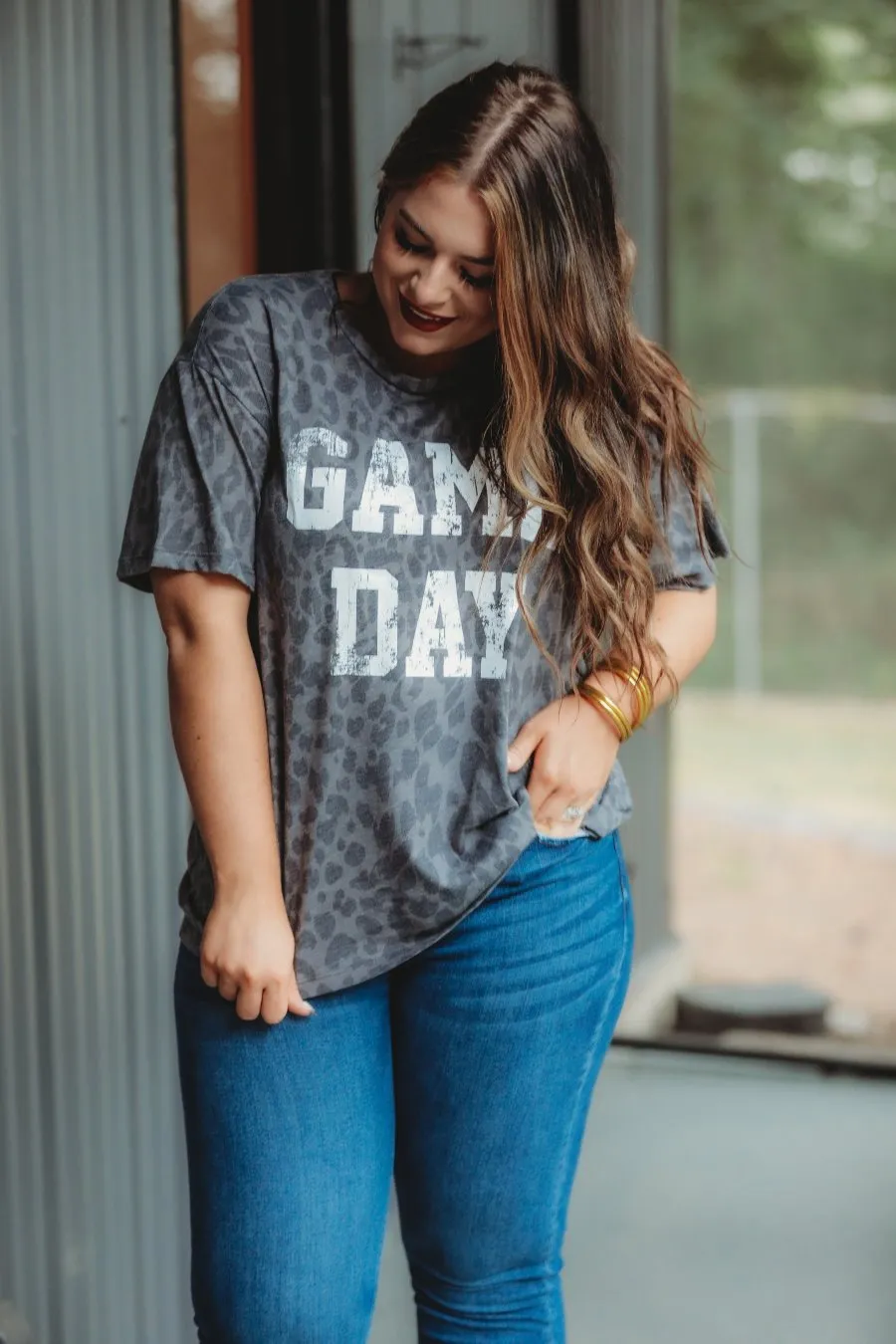 Game Day Leopard Graphic Tee