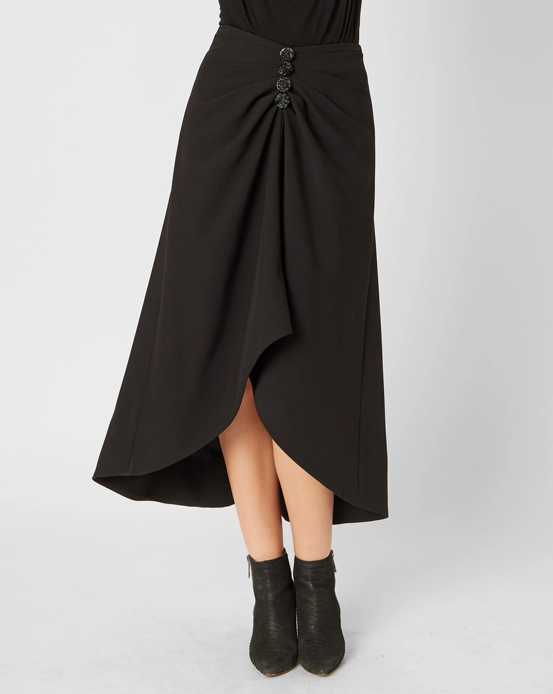 Gathered midi skirt