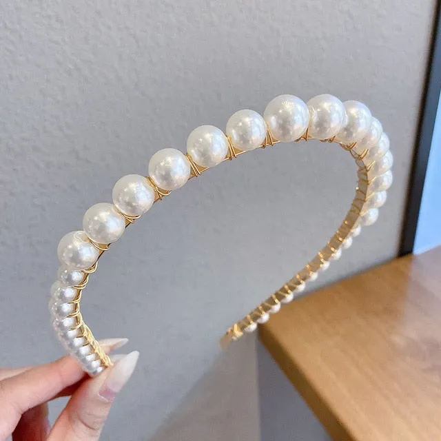 Gold Pearl Hairbands Handmade Wedding Bridal Headbands