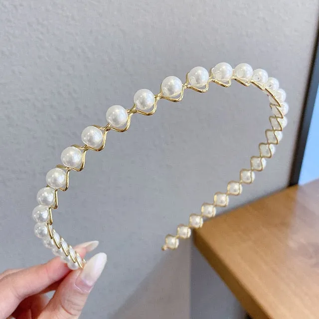 Gold Pearl Hairbands Handmade Wedding Bridal Headbands