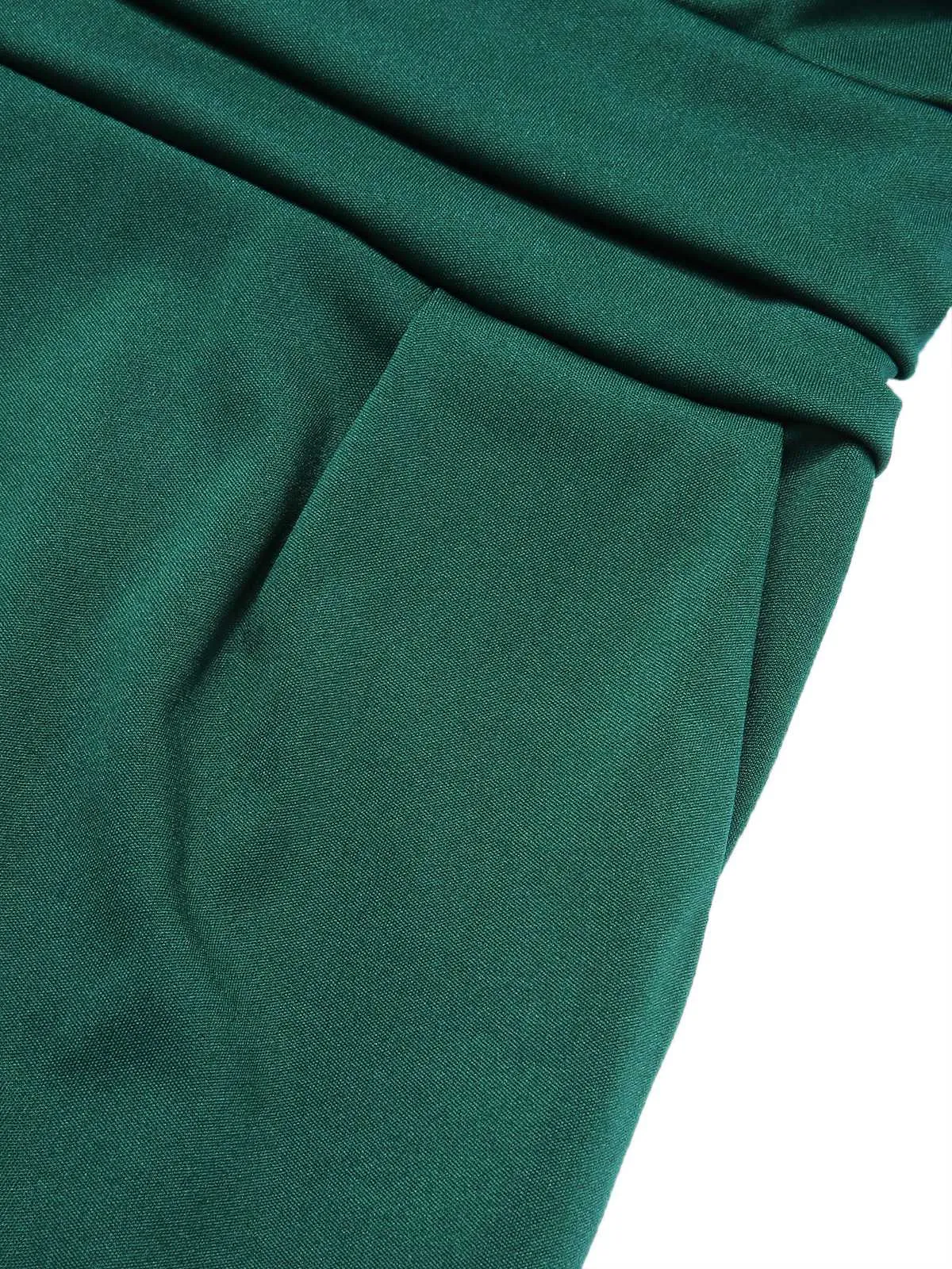 Green 1960s V-Neck High Waist Wide-Leg Jumpsuit