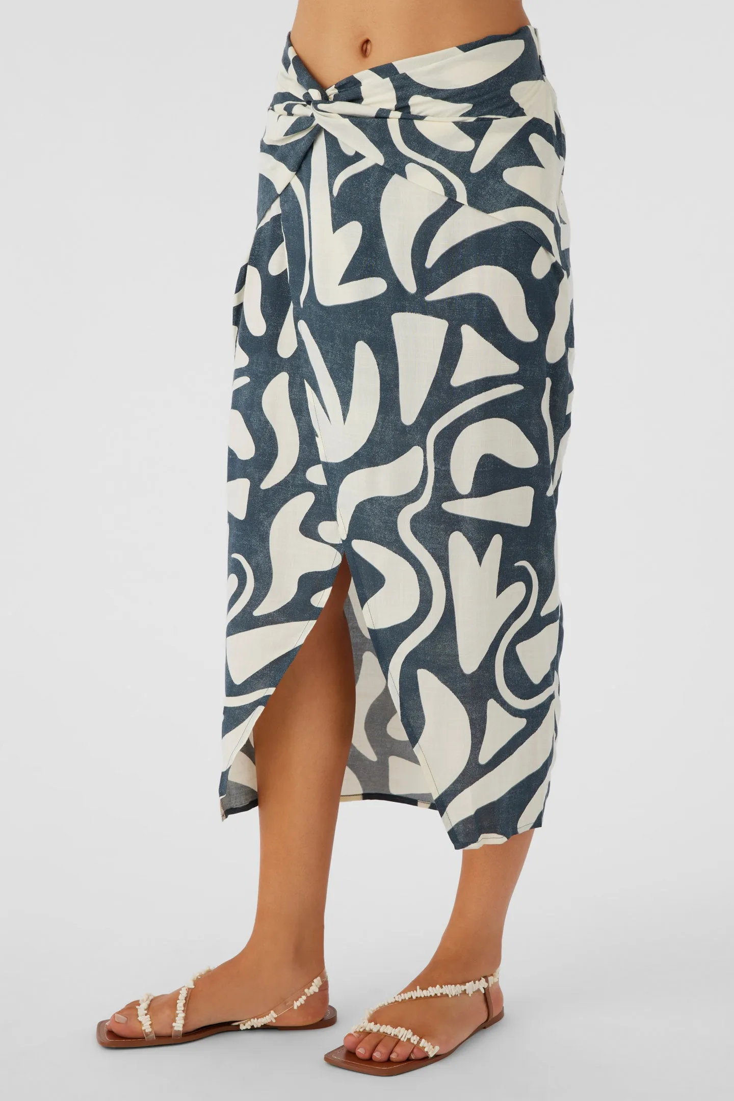 GRETCHEN BEACH HUT GEO KNOT WRAP MIDI SKIRT