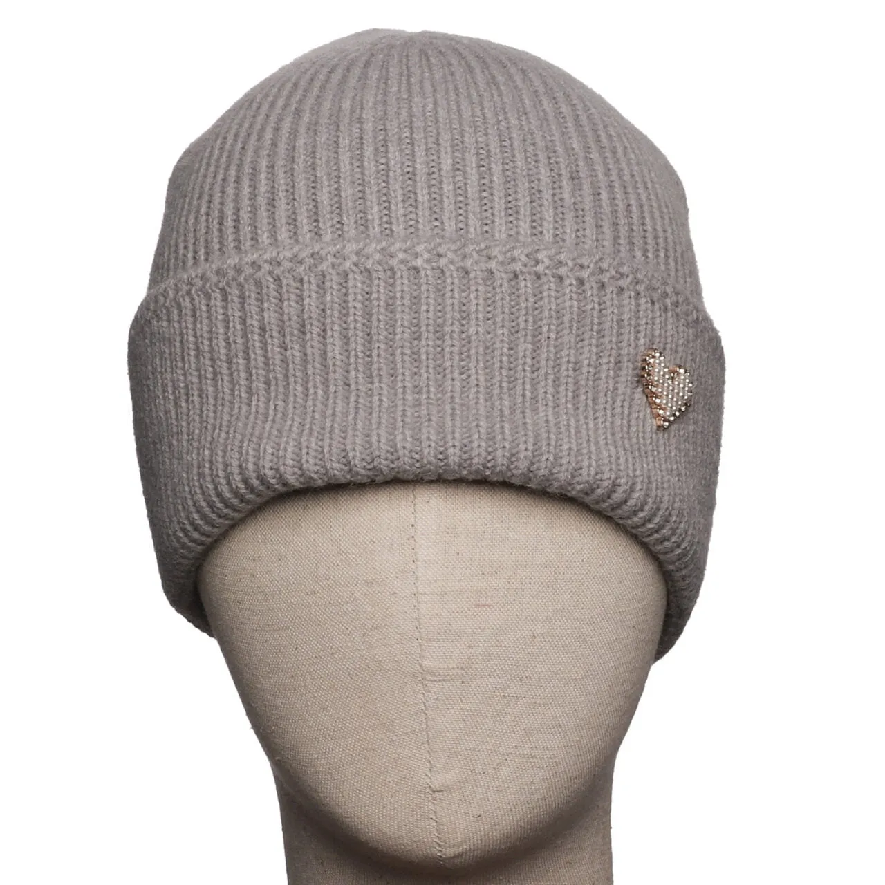 Grey Heart Beanie