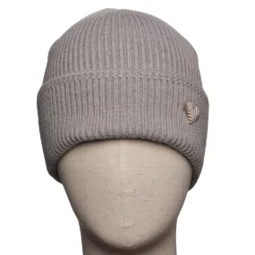 Grey Heart Beanie