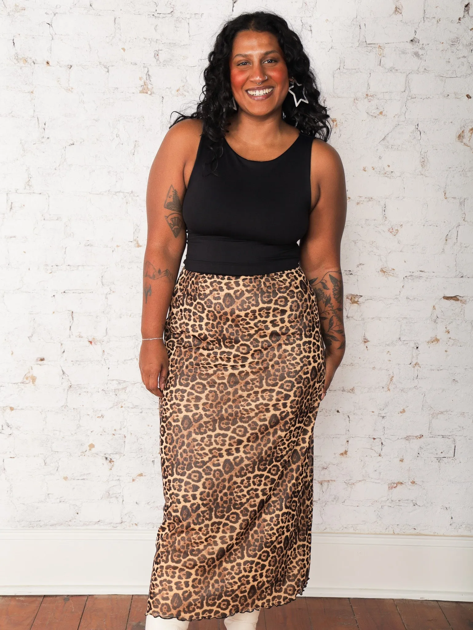 Gwen Leopard Midi Skirt