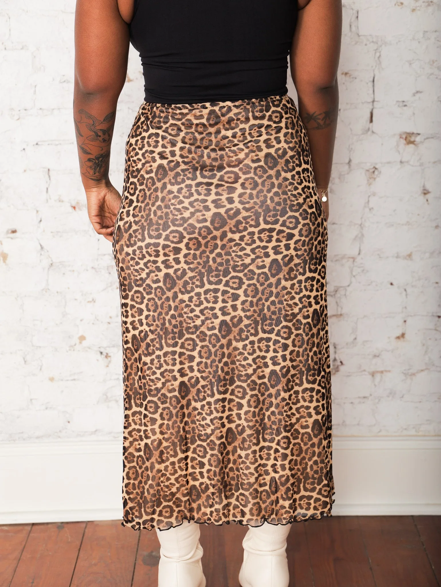 Gwen Leopard Midi Skirt