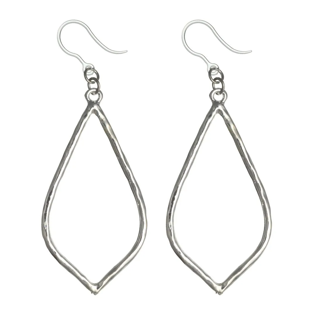 Hammered Minimalist Dangles Hypoallergenic Earrings for Sensitive Ears Made with Plastic Posts