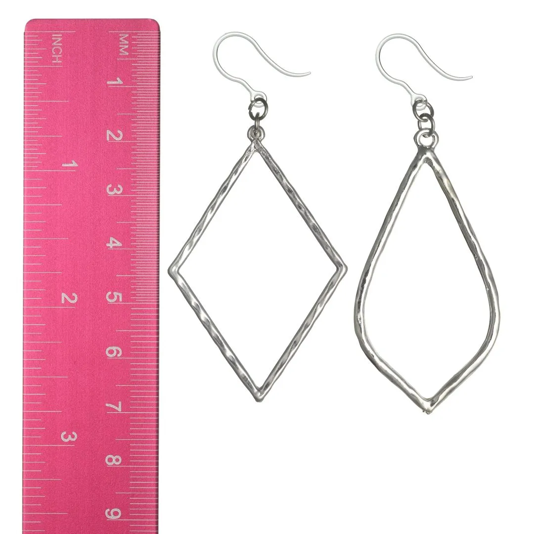 Hammered Minimalist Dangles Hypoallergenic Earrings for Sensitive Ears Made with Plastic Posts