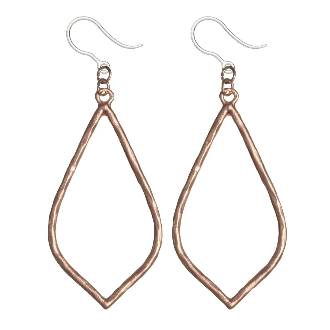 Hammered Minimalist Dangles Hypoallergenic Earrings for Sensitive Ears Made with Plastic Posts