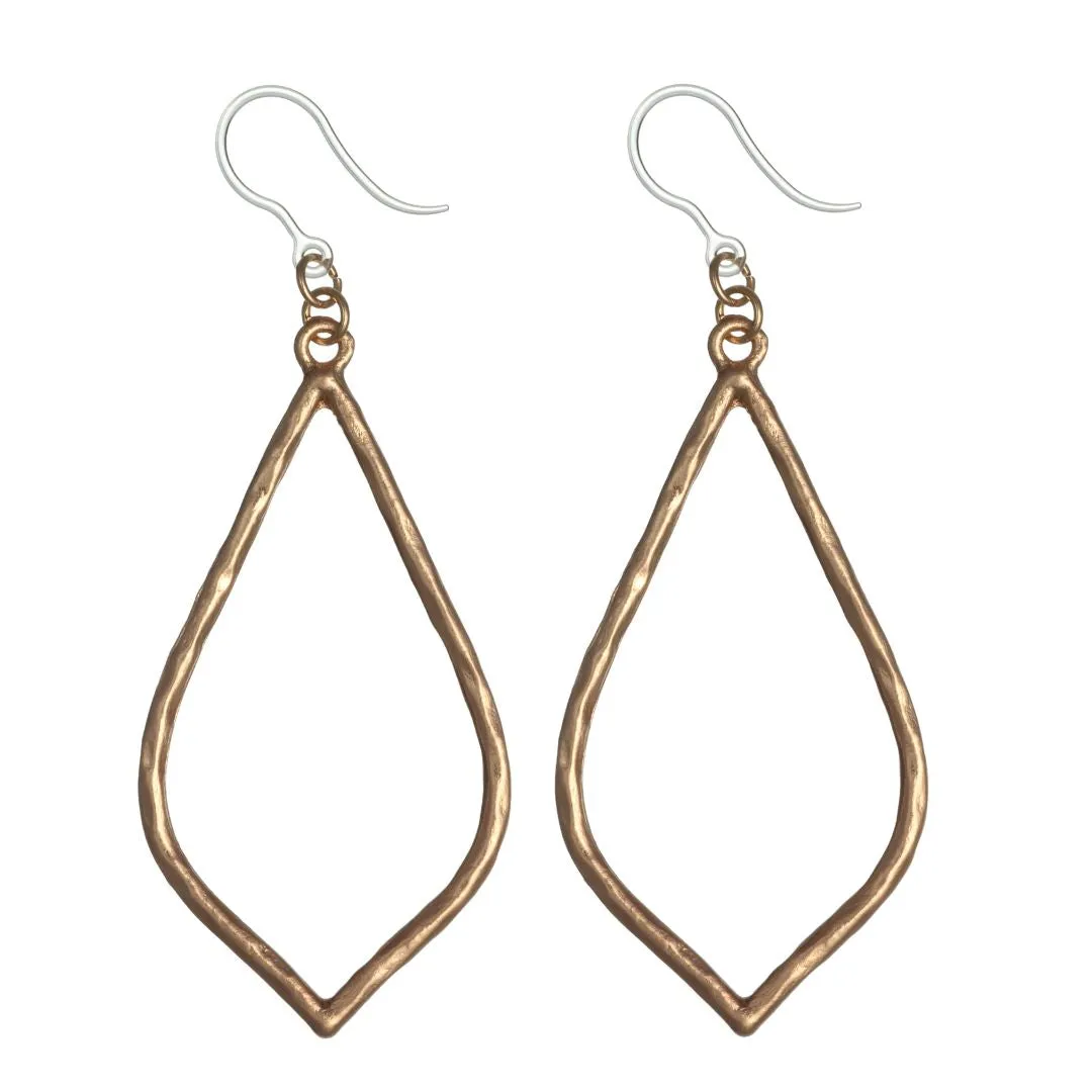 Hammered Minimalist Dangles Hypoallergenic Earrings for Sensitive Ears Made with Plastic Posts