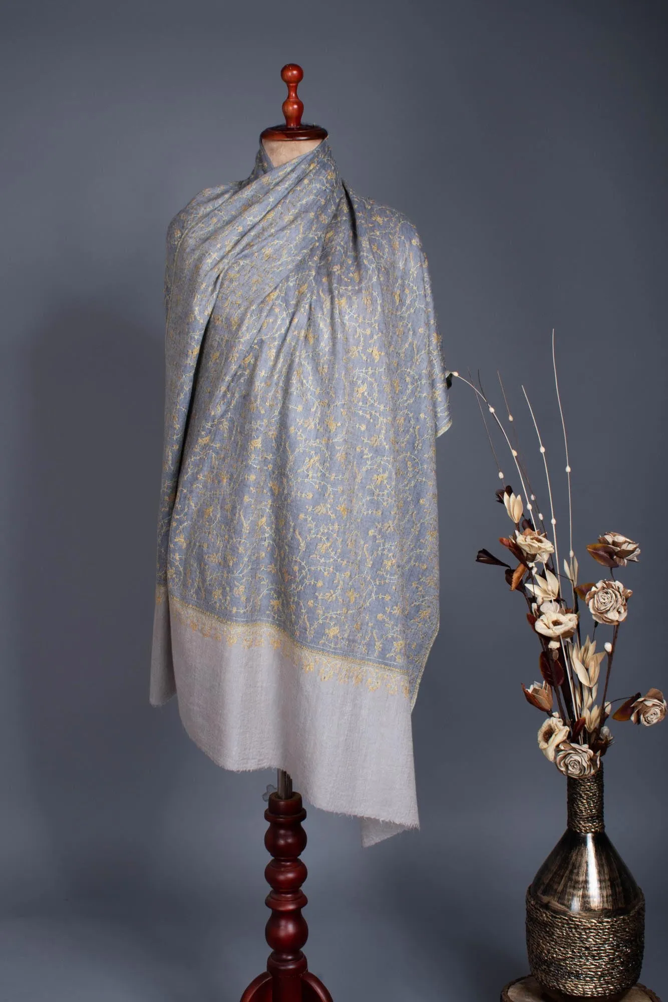 Hand Embroidered Kashmiri Pashmina Wrap - GOOLE